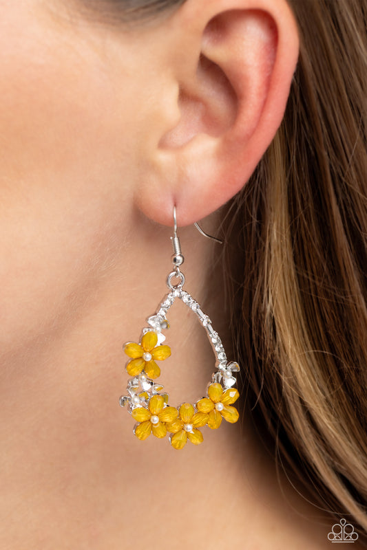 Boisterous Blooms - Yellow earrings