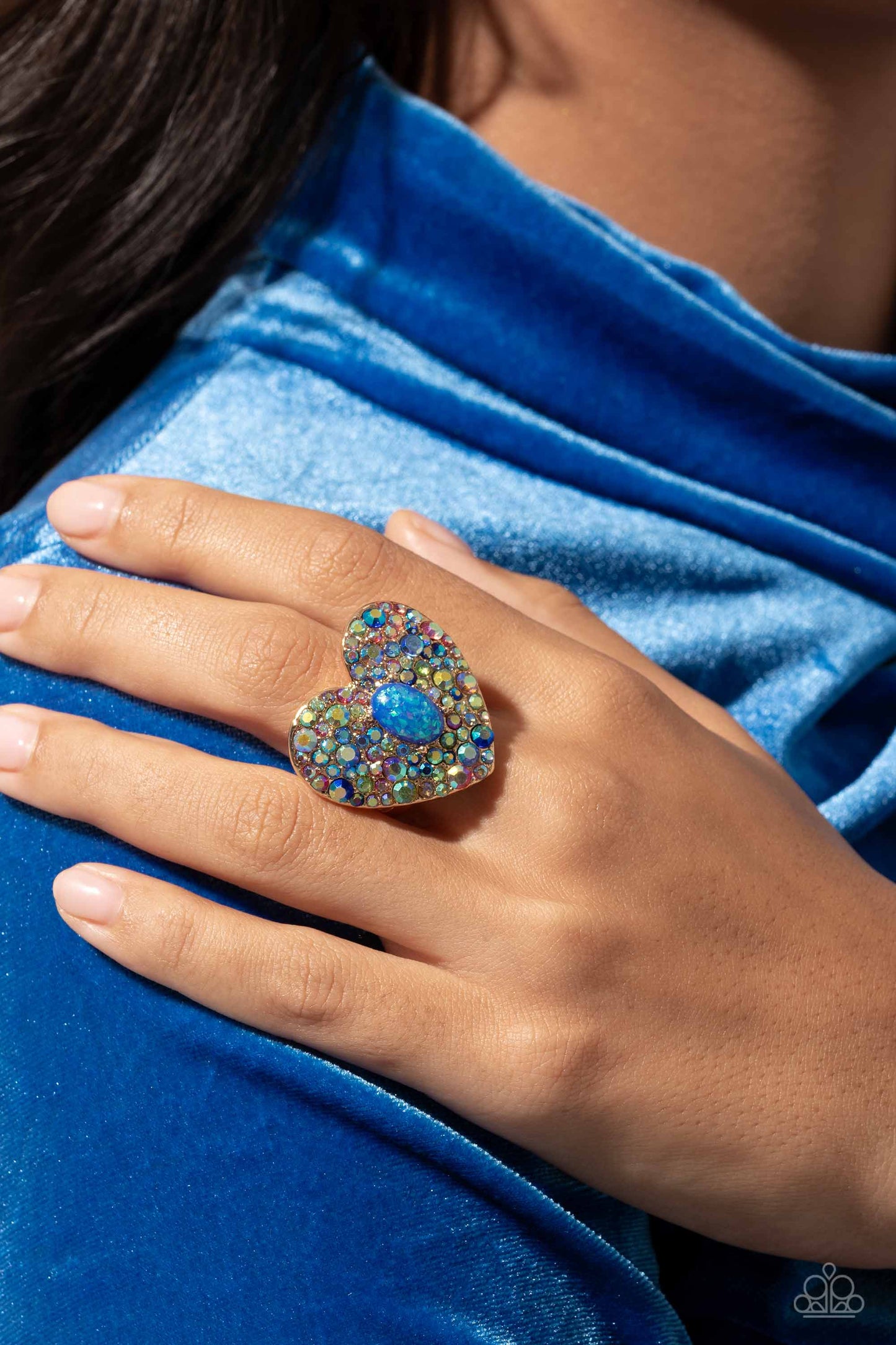 Bejeweled Beau - Blue ring