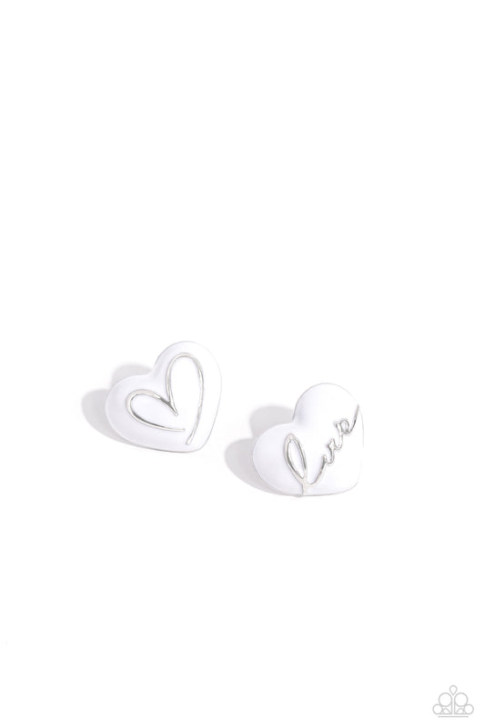 Glimmering Love - White earrings