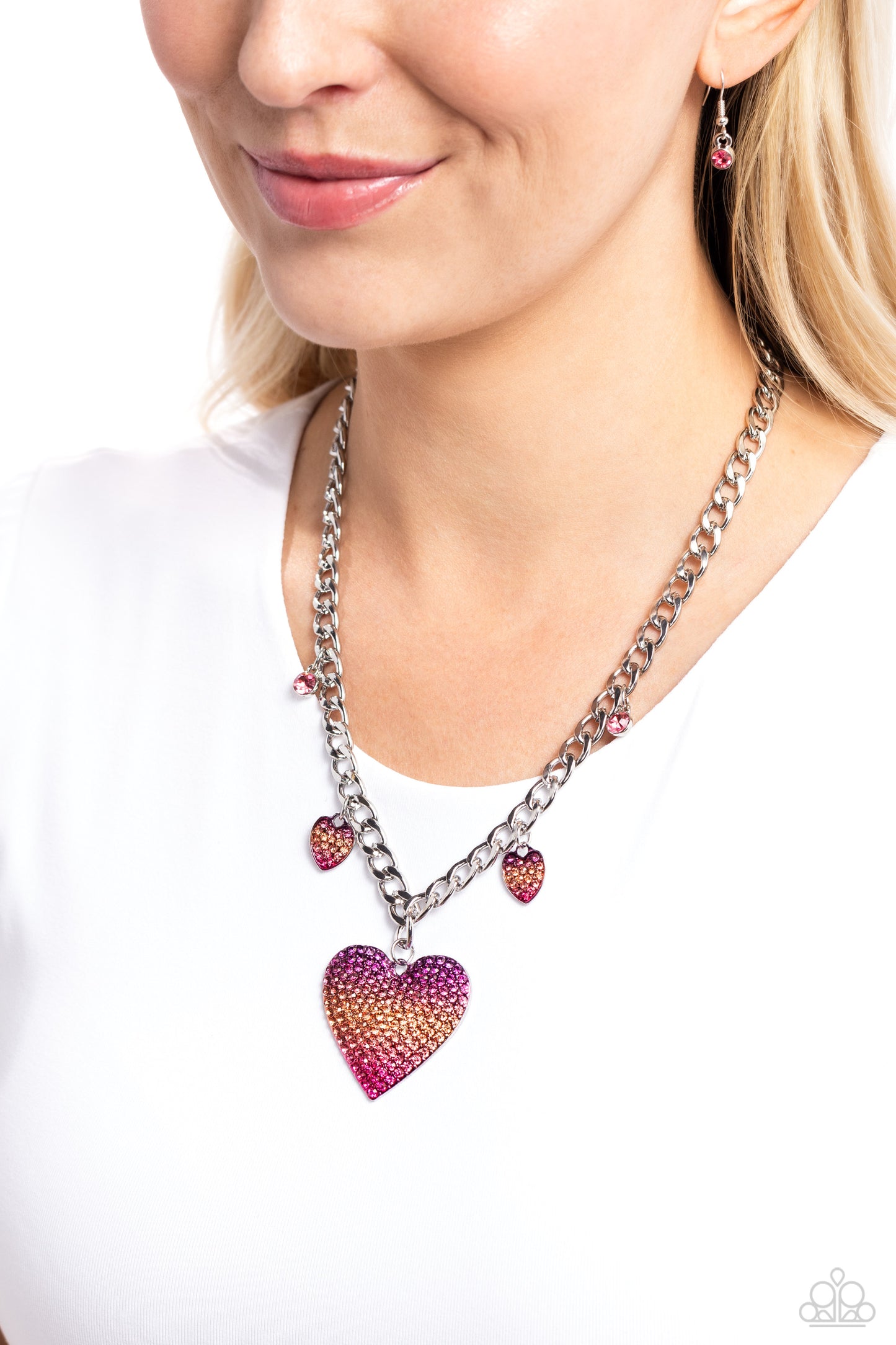 For the Most HEART - Pink necklace