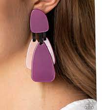 All FAUX One - Purple- vintage earring