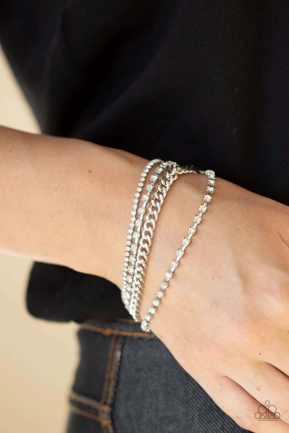 Brilliantly Beaming - White Bracelet