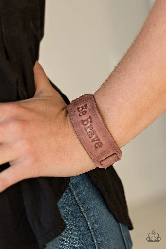 Put On A Brave Face - Brown Urban Bracelet