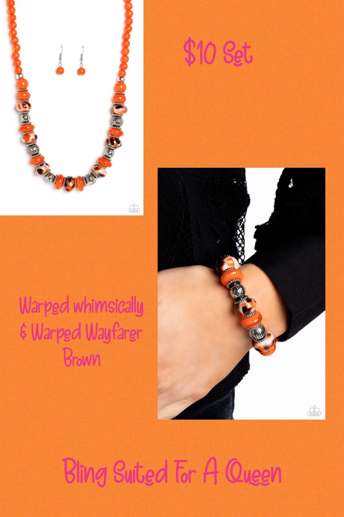 Conjunto naranja: Warped Whimsically y Warped Wayfarer Orange lo configuraron con Lola