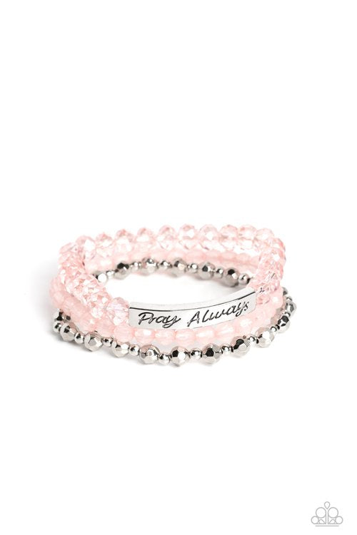 Pray Always pink bracelet