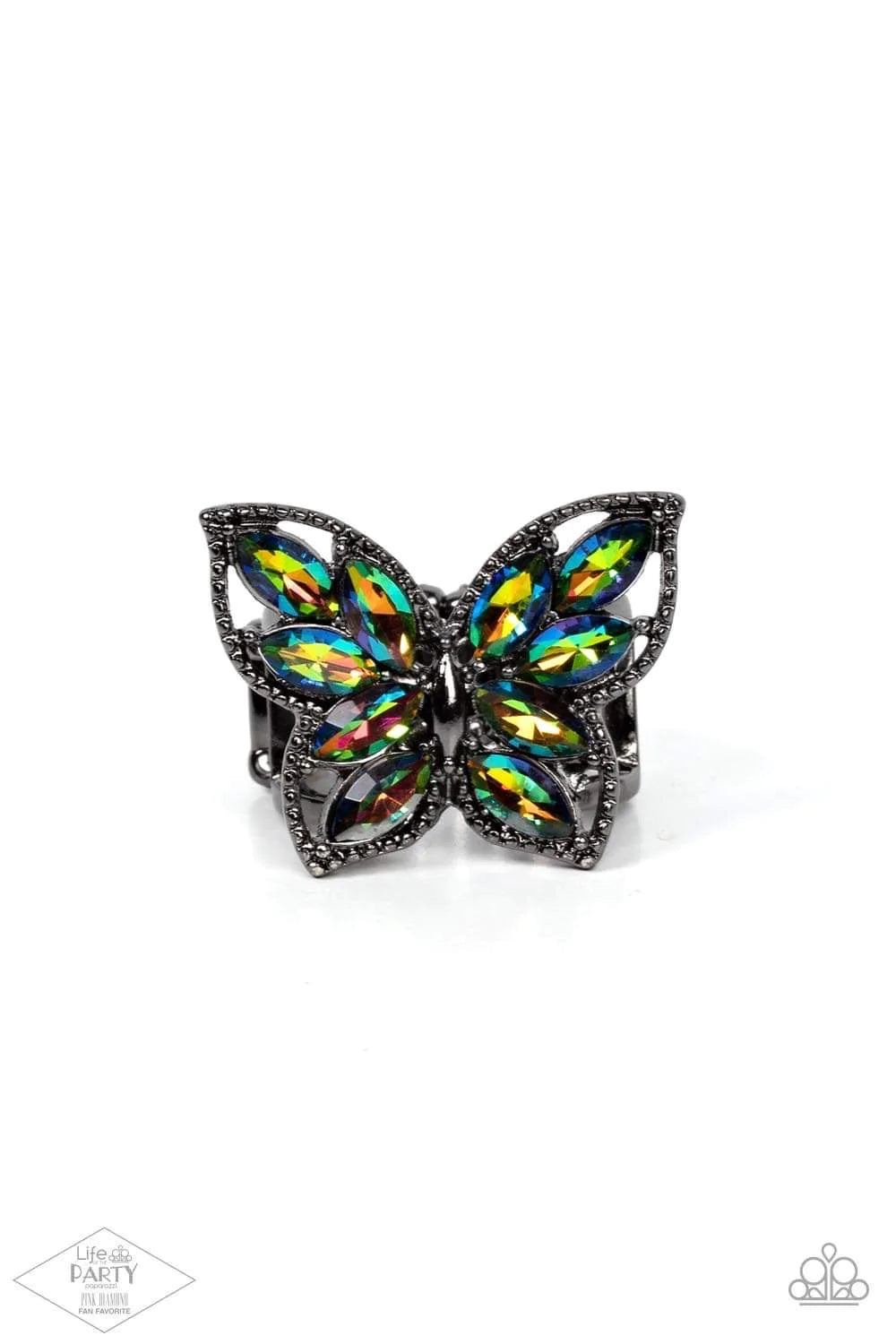 Fluttering Fashionista: Multi Ring - Pink Diamond Life of The Party Exclusive