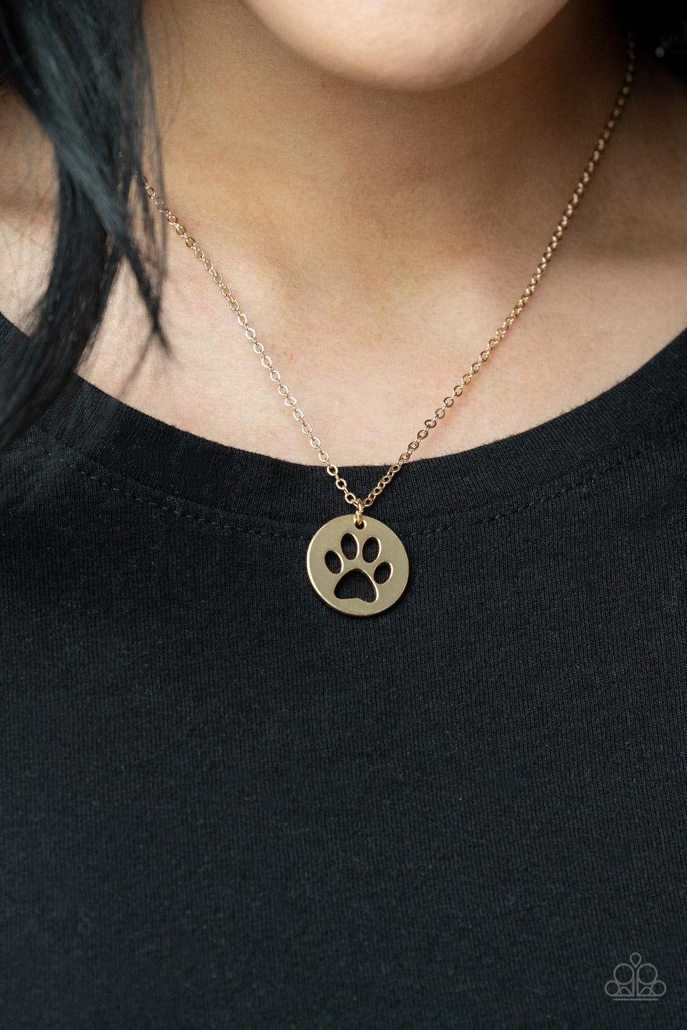 Think PAW-sitive - Gold necklace