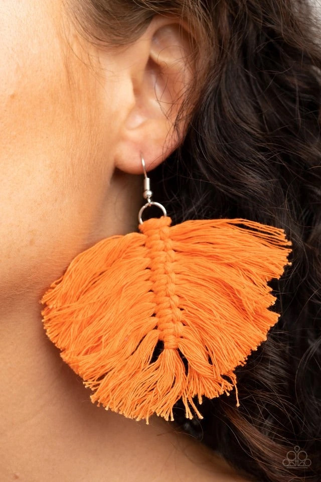 Earring ~ Macrame Mamba - Orange