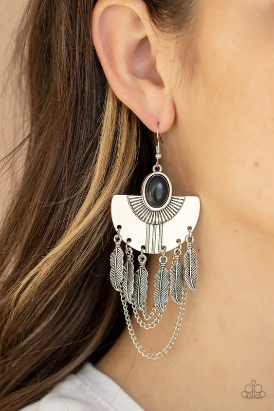 Sure Thing, Chief! - Black ♥ Earring