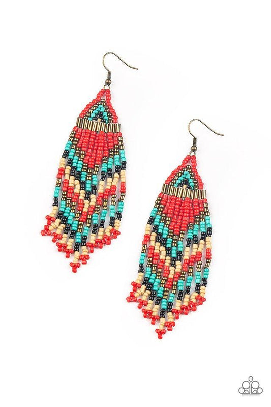 Earring ~ Colors Of The Wind - Red vintage