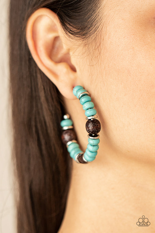 Definitely Down-To-Earth - Blue earrings