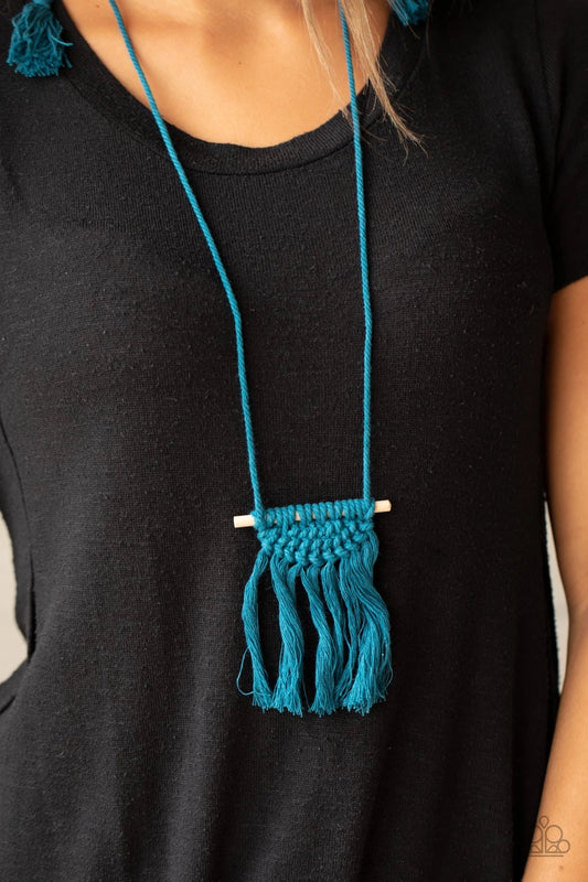 Between You and MACRAME - blue -  necklace