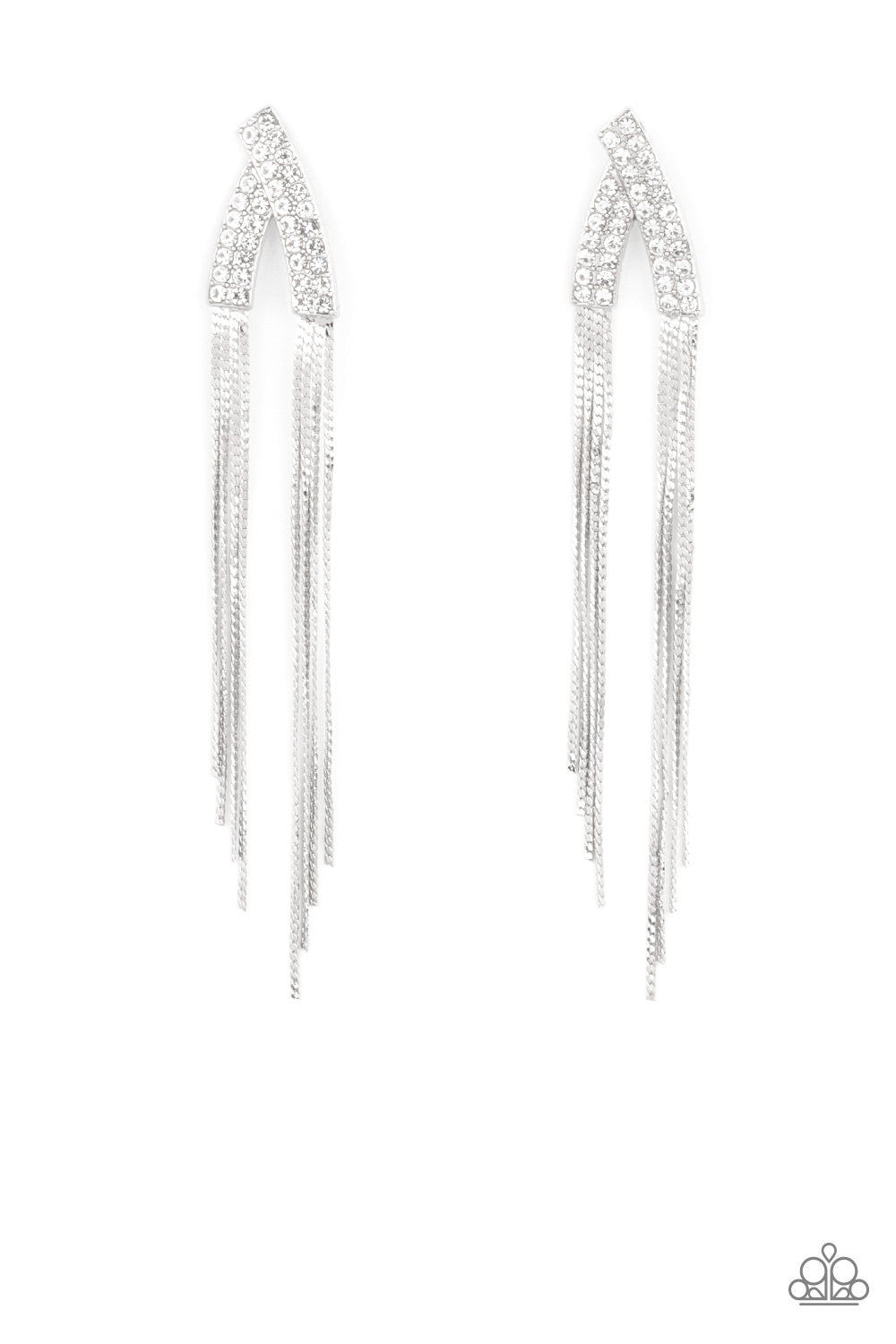 It Takes Two To TASSEL - White earrings