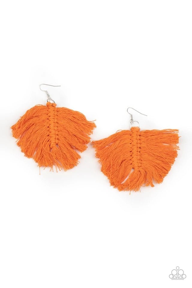 Earring ~ Macrame Mamba - Orange