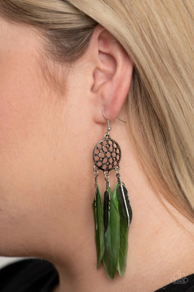 In Your Wildest DREAM-CATCHERS - Green earrings vintage